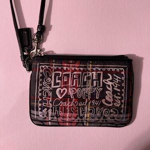 Coach Poppy wristlet wallet with zipper